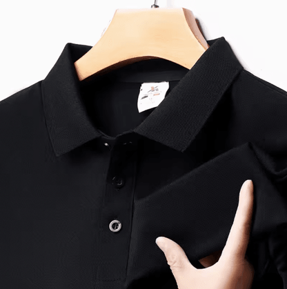 Mens Polo Shirt Breathable Solid Color Casual Summer Top