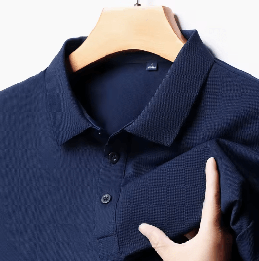 Mens Polo Shirt Breathable Solid Color Casual Summer Top