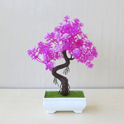 Artificial Bonsai Plant Mini Potted Tree Tabletop Decor