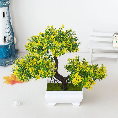 Artificial Bonsai Plant Mini Potted Tree Tabletop Decor