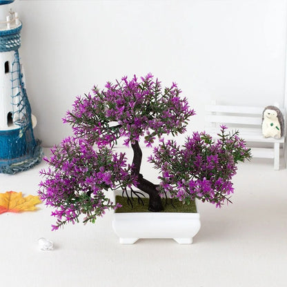 Artificial Bonsai Plant Mini Potted Tree Tabletop Decor