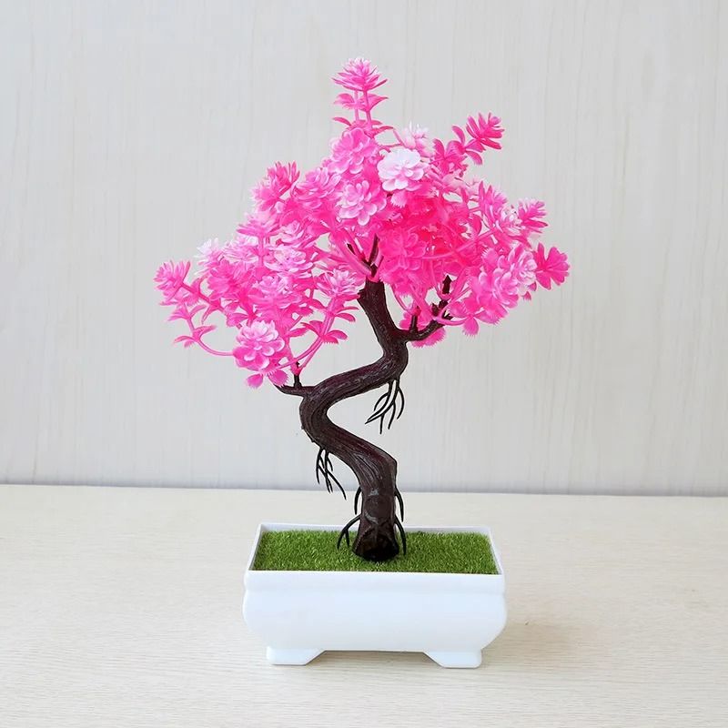 Artificial Bonsai Plant Mini Potted Tree Tabletop Decor
