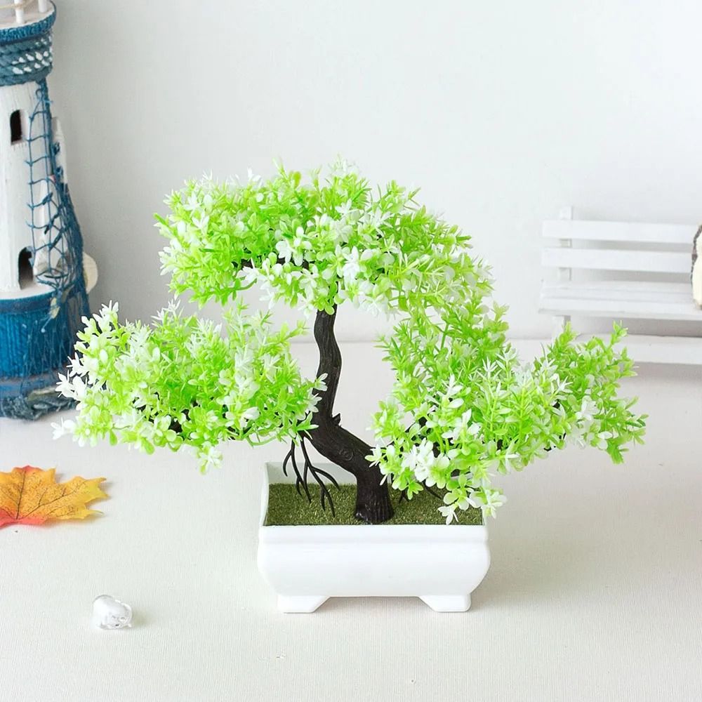 Artificial Bonsai Plant Mini Potted Tree Tabletop Decor