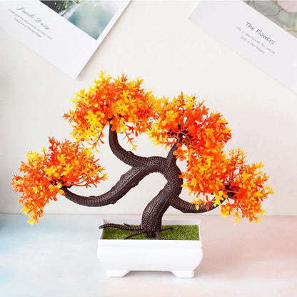 Artificial Bonsai Plant Mini Potted Tree Tabletop Decor