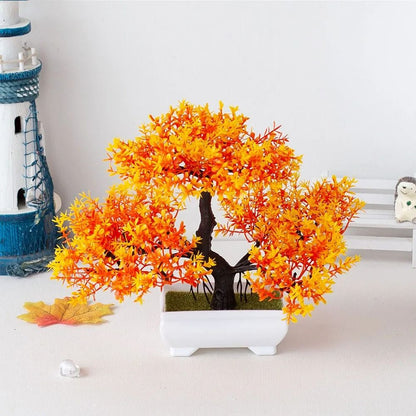 Artificial Bonsai Plant Mini Potted Tree Tabletop Decor