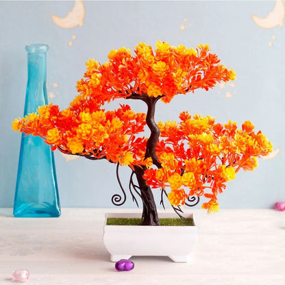 Artificial Bonsai Plant Mini Potted Tree Tabletop Decor