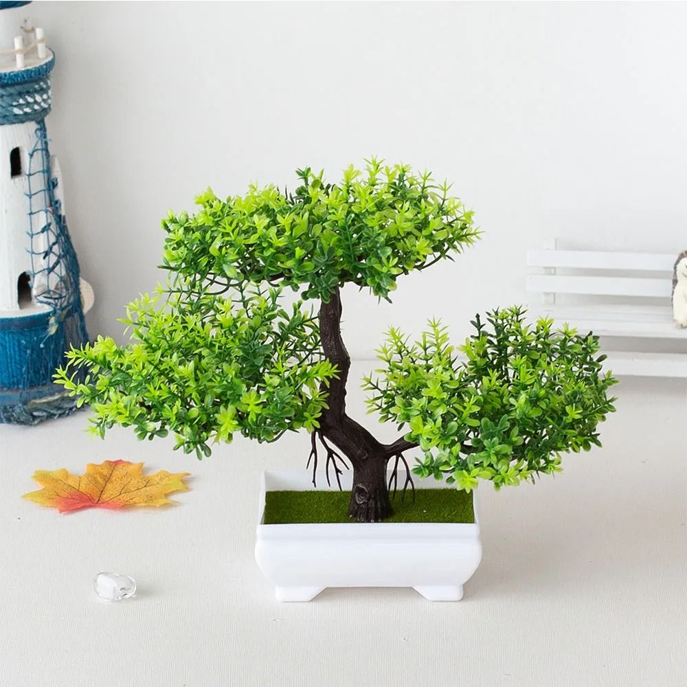 Artificial Bonsai Plant Mini Potted Tree Tabletop Decor