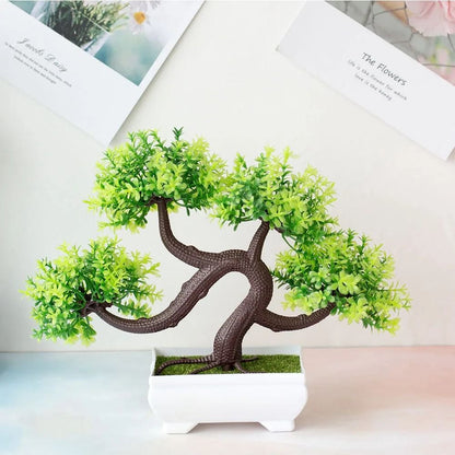 Artificial Bonsai Plant Mini Potted Tree Tabletop Decor