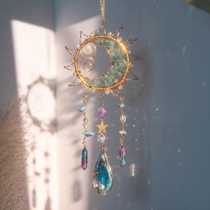 Crystal Wind Chime Sun Catcher Prism Hanging Moon Sun Decor