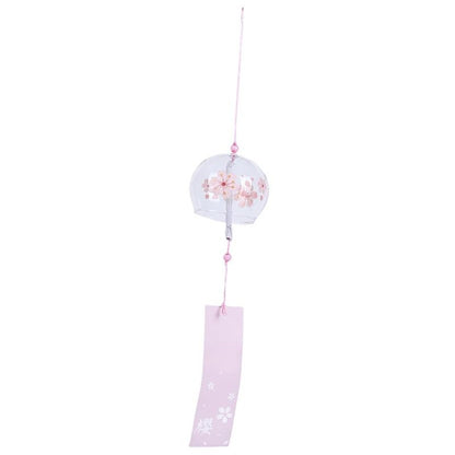 Japanese Glass Wind Chime Sakura Cherry Blossom Hanging Bell Decor
