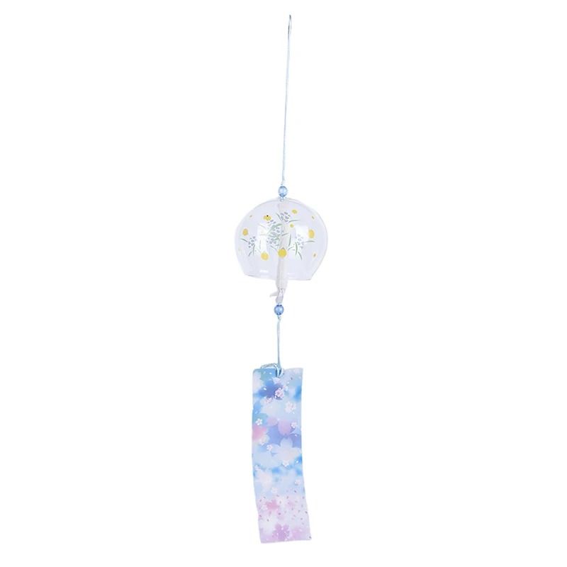 Japanese Wind Chimes Glass Sakura Wind Bell Cherry Blossom Hanging Decor