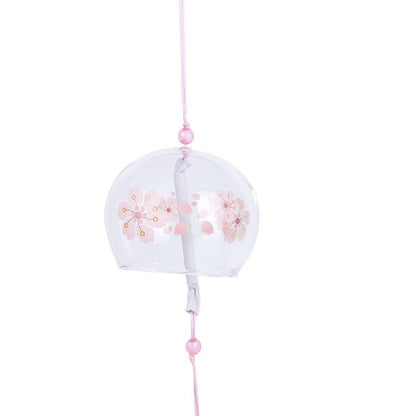 Japanese Wind Chimes Glass Sakura Wind Bell Cherry Blossom Hanging Decor