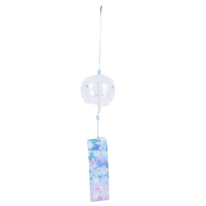 Japanese Wind Chimes Glass Sakura Wind Bell Cherry Blossom Hanging Decor