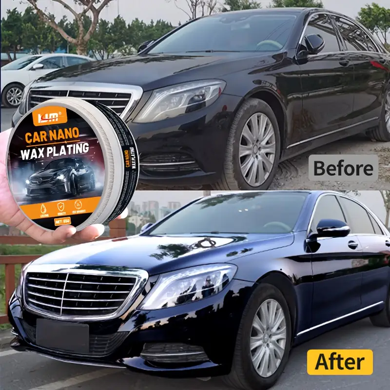 Premium Black Car Wax Long Lasting UV Protection & Mirror Shine for Dark Paint