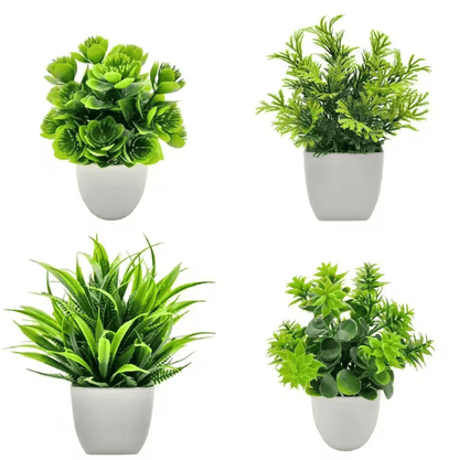 Mini Artificial Potted Flower Bonsai Realistic Fake Plant Decor for Home & Desk