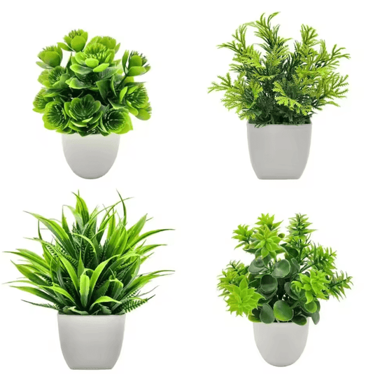 Mini Artificial Potted Flower Bonsai Realistic Fake Plant Decor for Home & Desk