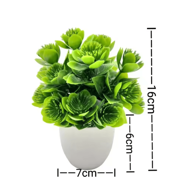 Mini Artificial Potted Flower Bonsai Realistic Fake Plant Decor for Home & Desk