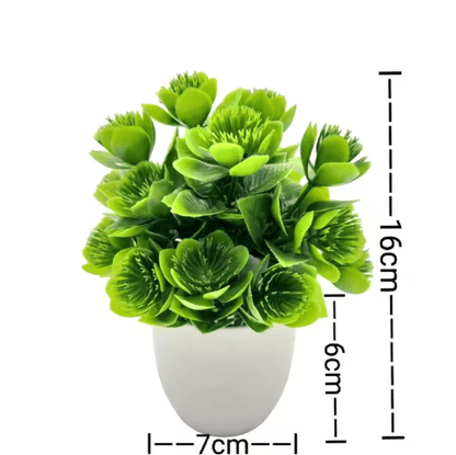 Mini Artificial Potted Flower Bonsai Realistic Fake Plant Decor for Home & Desk