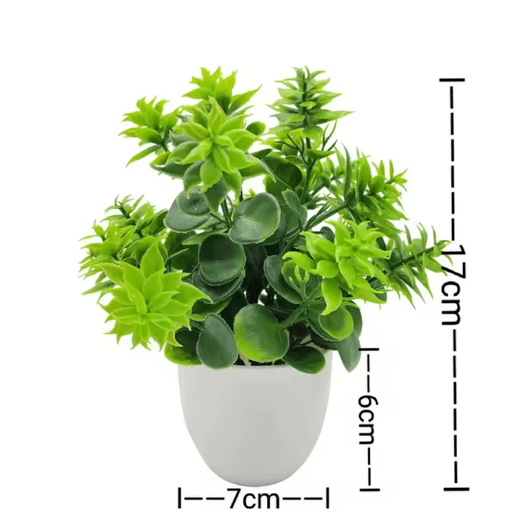 Mini Artificial Potted Flower Bonsai Realistic Fake Plant Decor for Home & Desk