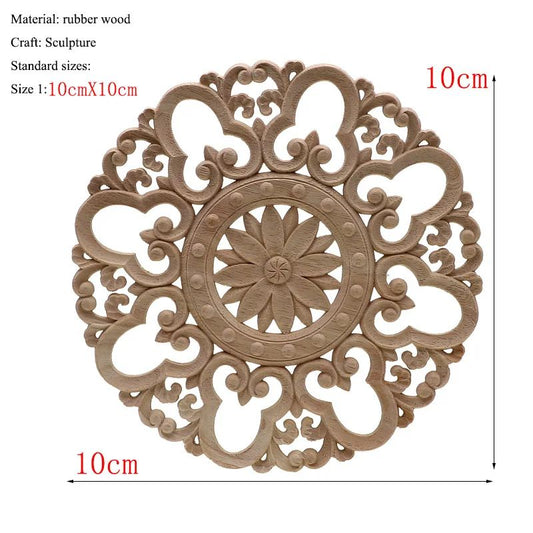 Vintage Floral carved wood applique for Furniture, Frames and Doors