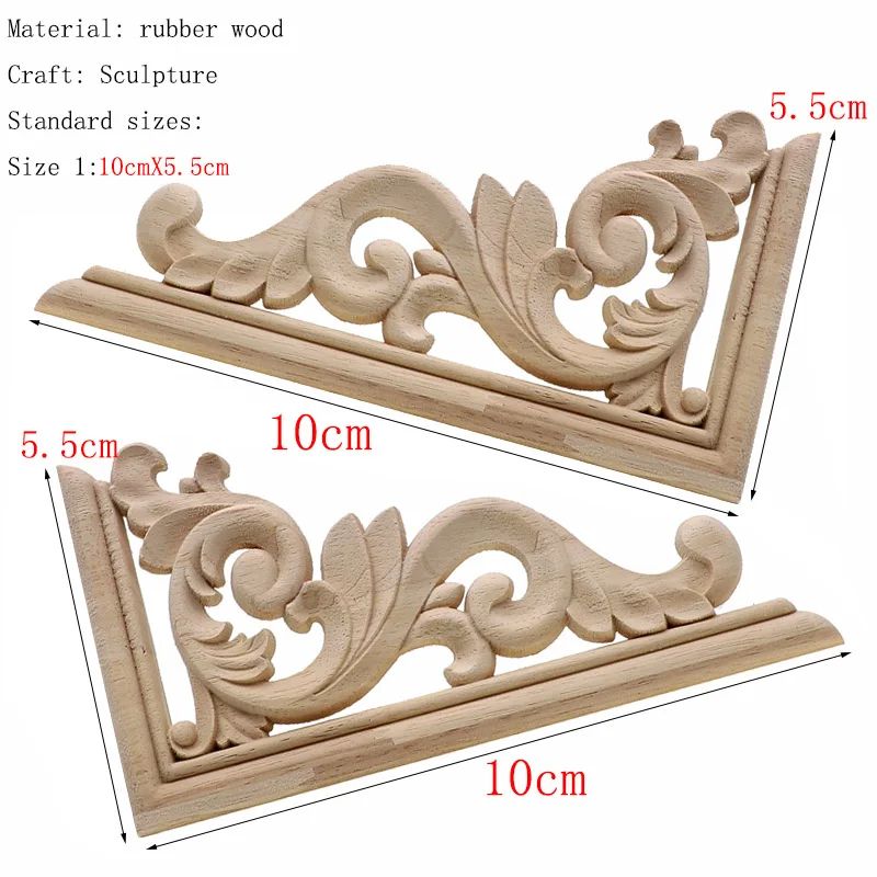 Vintage Floral carved wood applique for Furniture, Frames and Doors