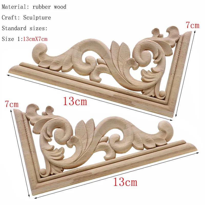 Vintage Floral carved wood applique for Furniture, Frames and Doors