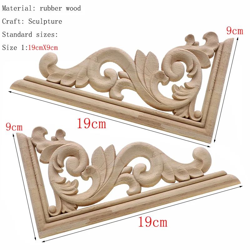 Vintage Floral carved wood applique for Furniture, Frames and Doors