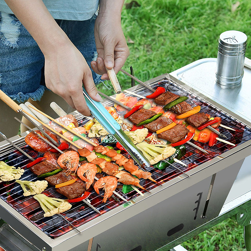 BBQ Grill Folding Camping Stove Stainless Steel Outdoor Barbecue Grill