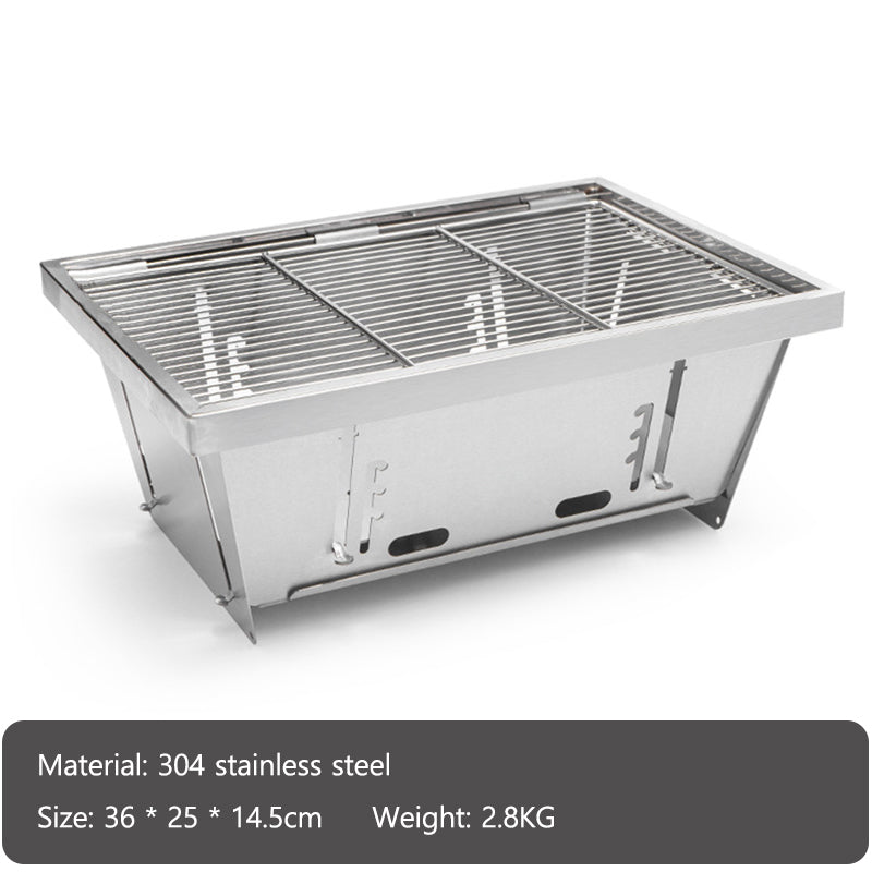 BBQ Grill Folding Camping Stove Stainless Steel Outdoor Barbecue Grill