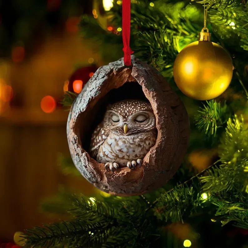 Cute Woodland Animal Acrylic Christmas Ornaments