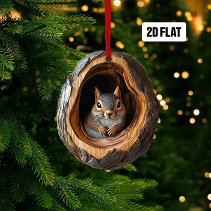 Cute Woodland Animal Acrylic Christmas Ornaments