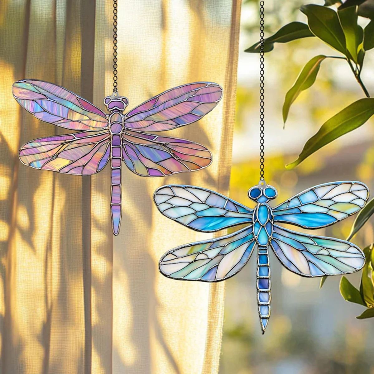 Colorful Acrylic Dragonfly Suncatcher Decor
