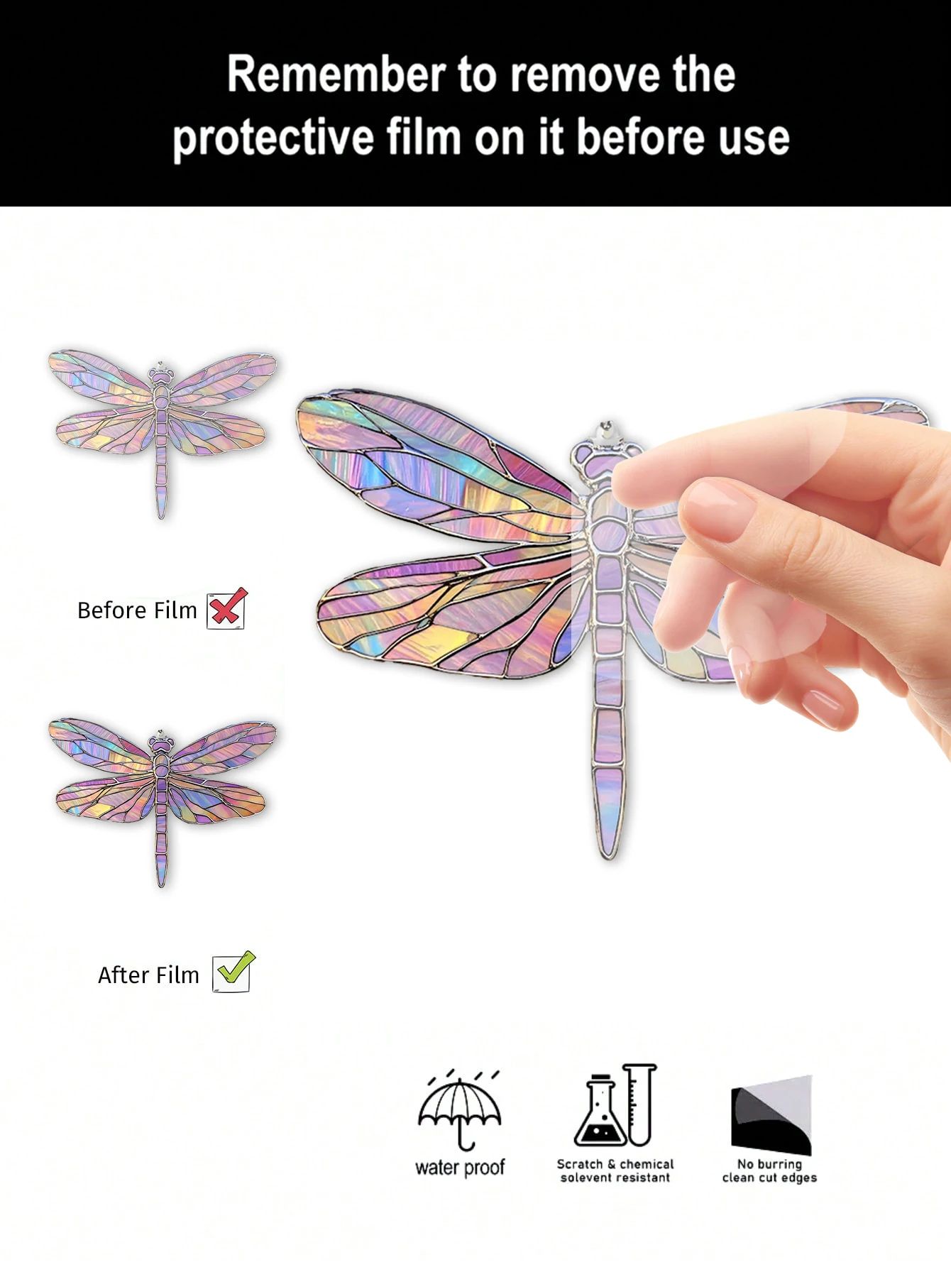 Colorful Acrylic Dragonfly Suncatcher Decor