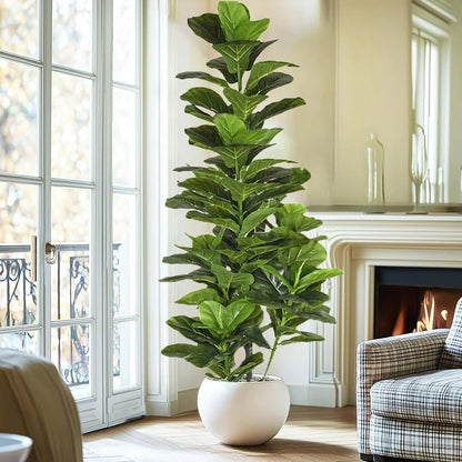 150cm Artificial Fiddle Leaf Fig Tree – Realistic Faux Ficus Lyrata Indoor Plant for Modern Home Decor