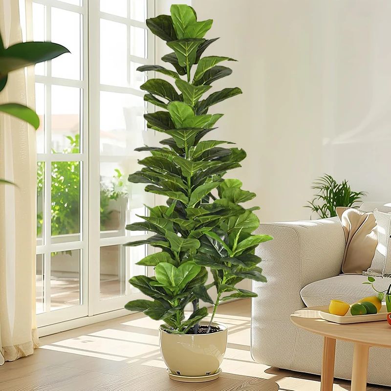 150cm Artificial Fiddle Leaf Fig Tree – Realistic Faux Ficus Lyrata Indoor Plant for Modern Home Decor