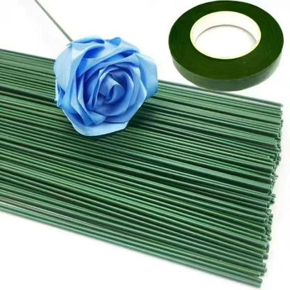 Artificial Flower Stems Kit with Floral Tape for DIY Bouquets and Wedding Decor