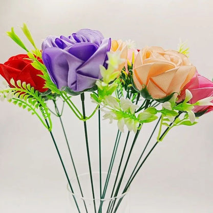 Artificial Flower Stems Kit with Floral Tape for DIY Bouquets and Wedding Decor