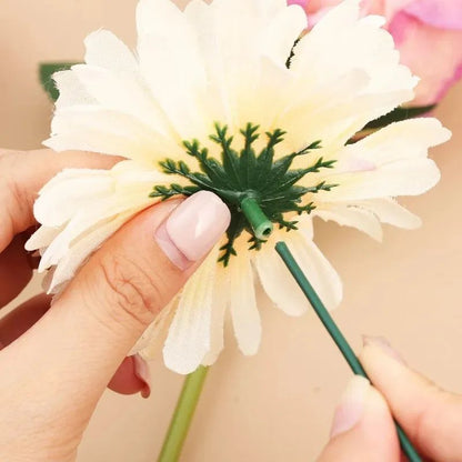 Artificial Flower Stems Kit with Floral Tape for DIY Bouquets and Wedding Decor