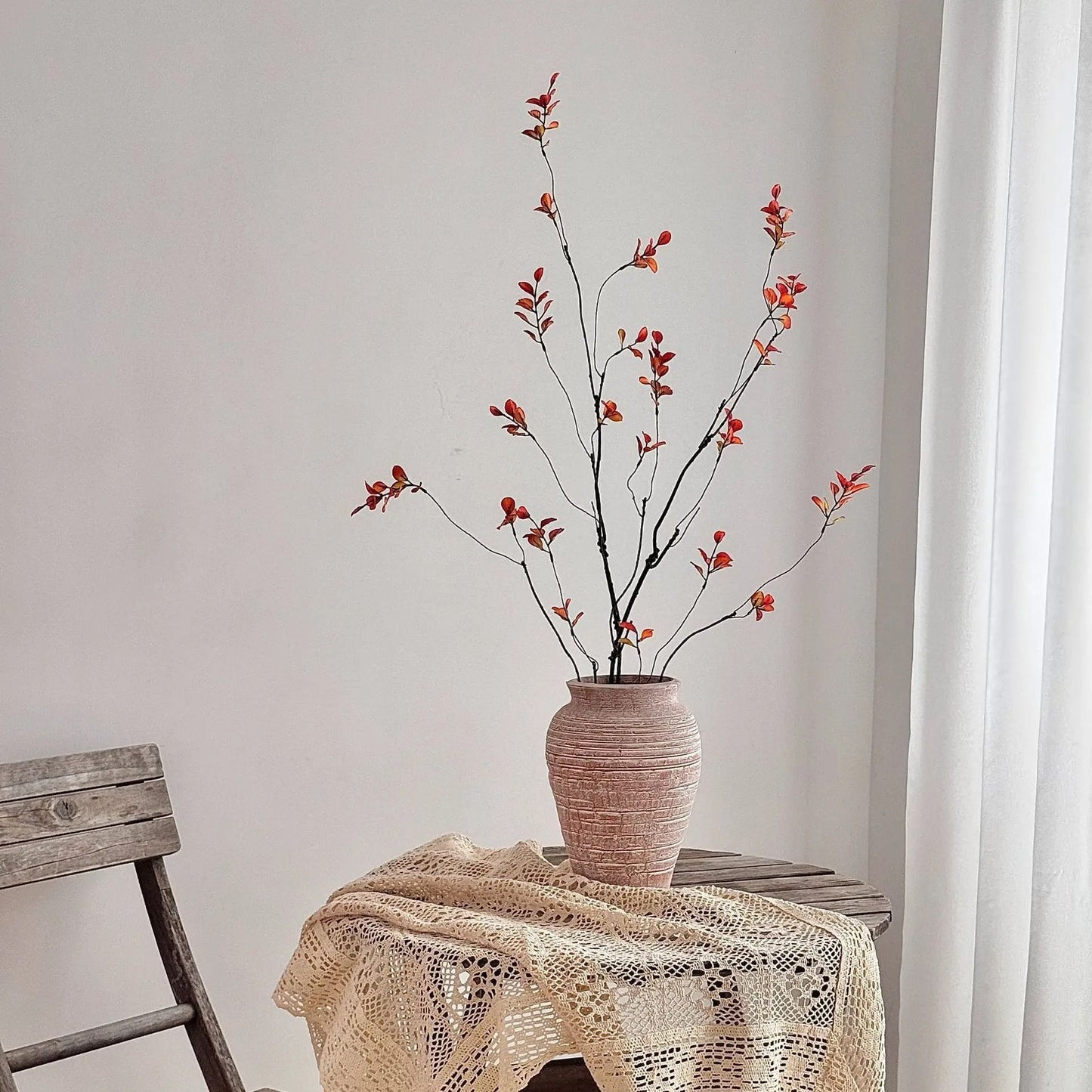 Artificial Autumn Branches Faux Fall Stems Chinese Style Vase Filler Decor