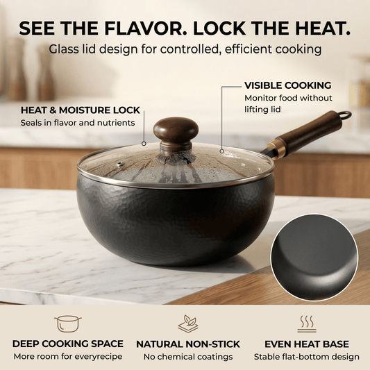 Big Belly Pot Deepened Non Stick Iron Pot Flat Bottom Frying Pan with Lid