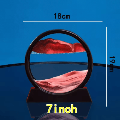 OceanFlow 3D Moving Sand Art Picture – Round Glass Sandscape Decor