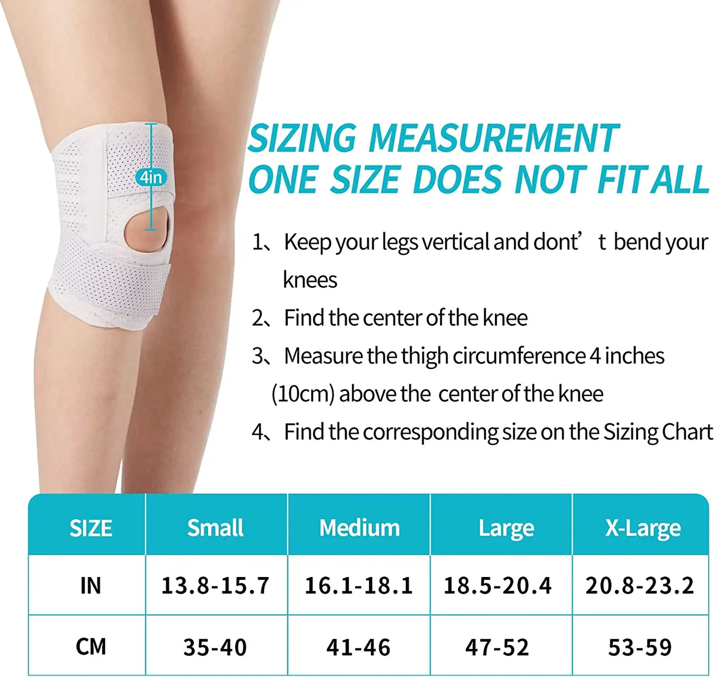 Breathable Knee Brace with Side Stabilizers for Meniscus Tear and Arthritis Support