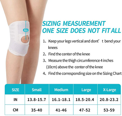 Breathable Knee Brace with Side Stabilizers for Meniscus Tear and Arthritis Support