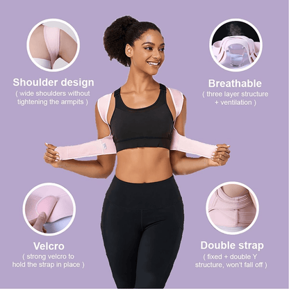 Breathable Posture Corrector Back Brace Adjustable Upper Back Support