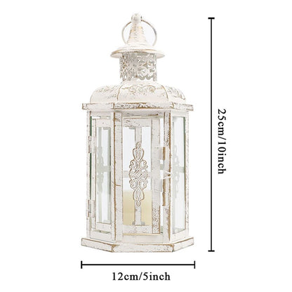 Vintage Iron Candle Lantern Nordic Hanging Candle Holder for Home and Wedding Decor