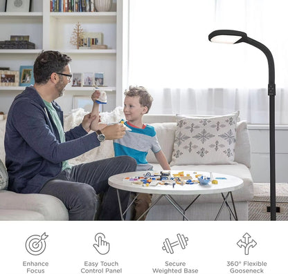 Natural Full Spectrum LED Floor Lamp 60 in Tall Sunlight Therapy & Reading Light