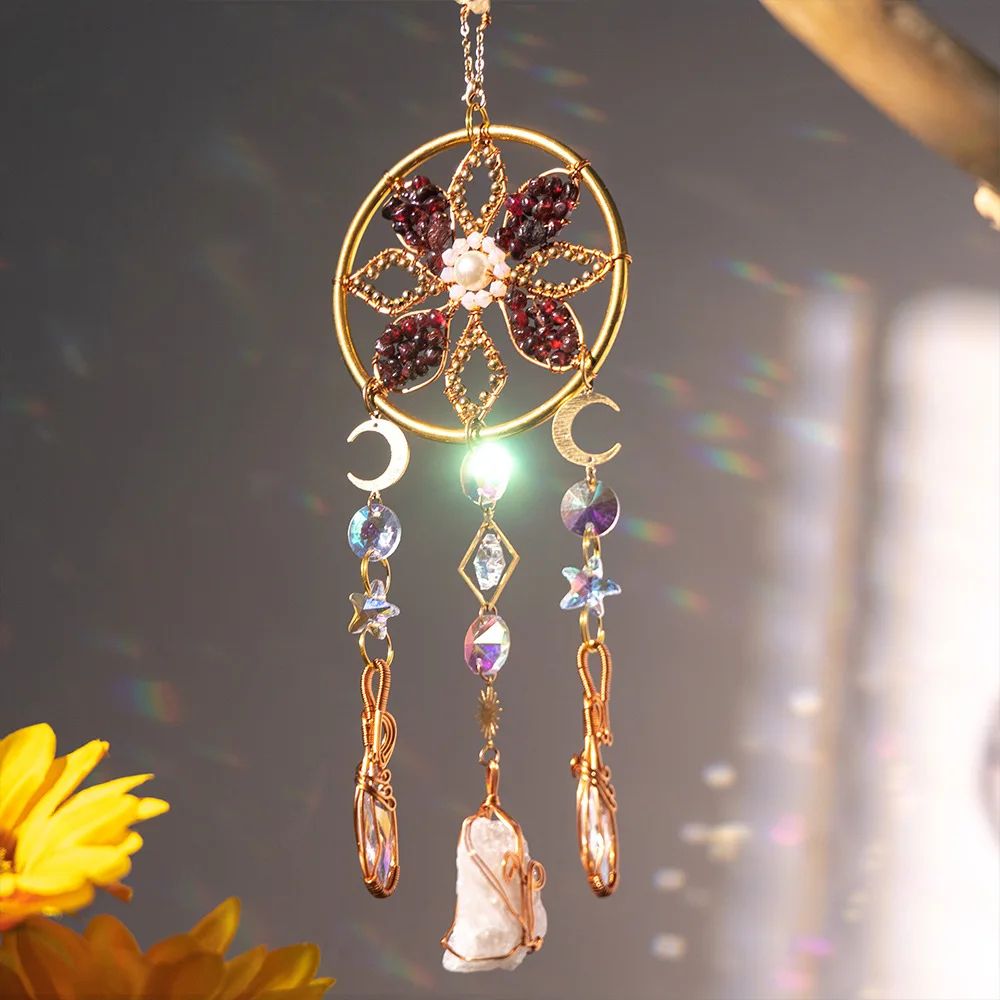 Crystal Suncatcher Wind Chime with Rainbow Prism Light Catcher