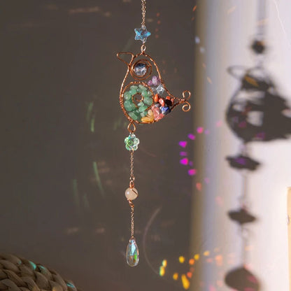Crystal Suncatcher Wind Chime with Rainbow Prism Light Catcher