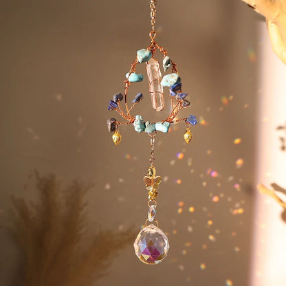 Crystal Suncatcher Wind Chime with Rainbow Prism Light Catcher