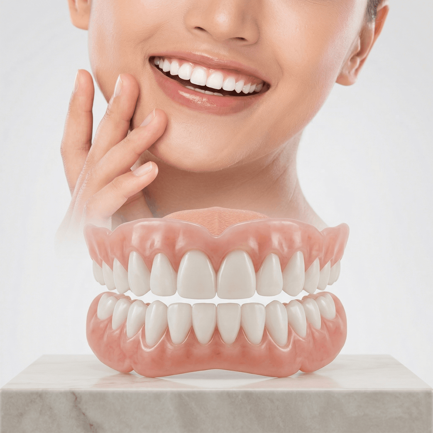 Soft Silicone Denture Reline Set for Upper & Lower Dentures, Comfort Fit Support